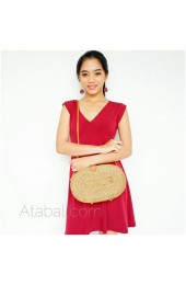 unique oval bags sling leather rattan ata bali design